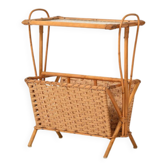 Scandinavian Woven Bamboo Magazine Rack
