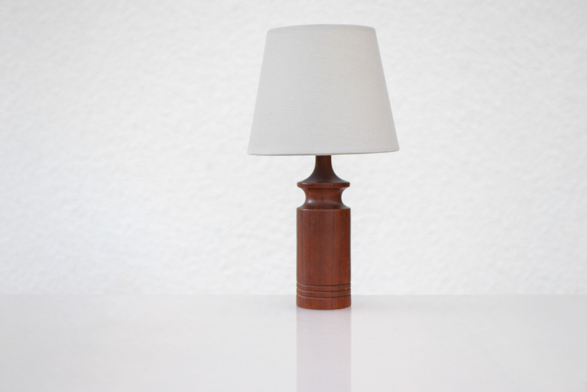 Large mid-century modern Danish teak table lamp