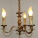 French Antique Art Nouveau Style 3-Light Quality Bronze Chandelier