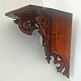 Carved wall corner shelf