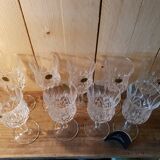 Set of 9 crystal wine glasses