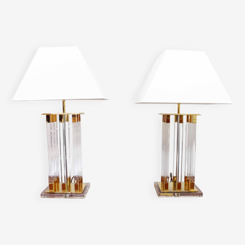 Pair of regency style lamps by faschian design 1970