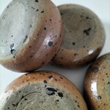 4 glazed pyrite stoneware bowls from the 70s