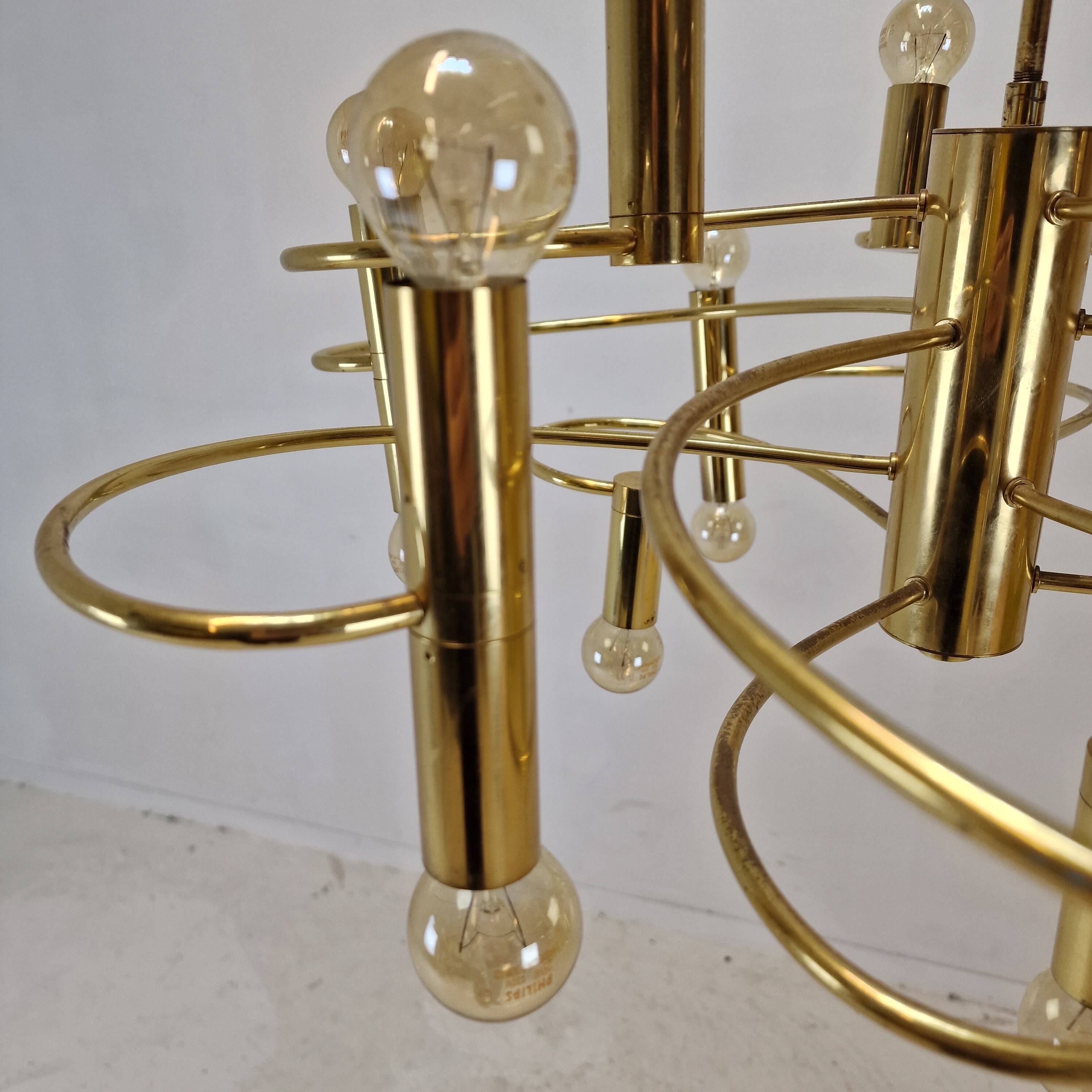 Mid Century Chandelier Designed by Sciolari, 1970's (2 available)