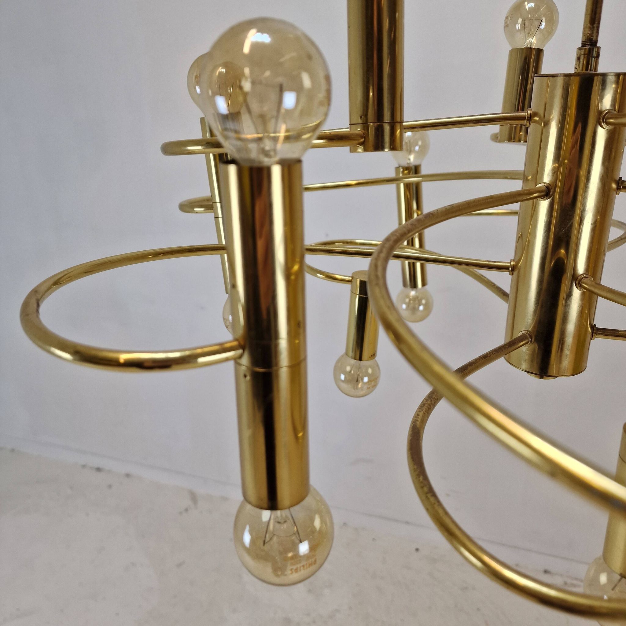 Mid Century Chandelier Designed by Sciolari, 1970's (2 available)