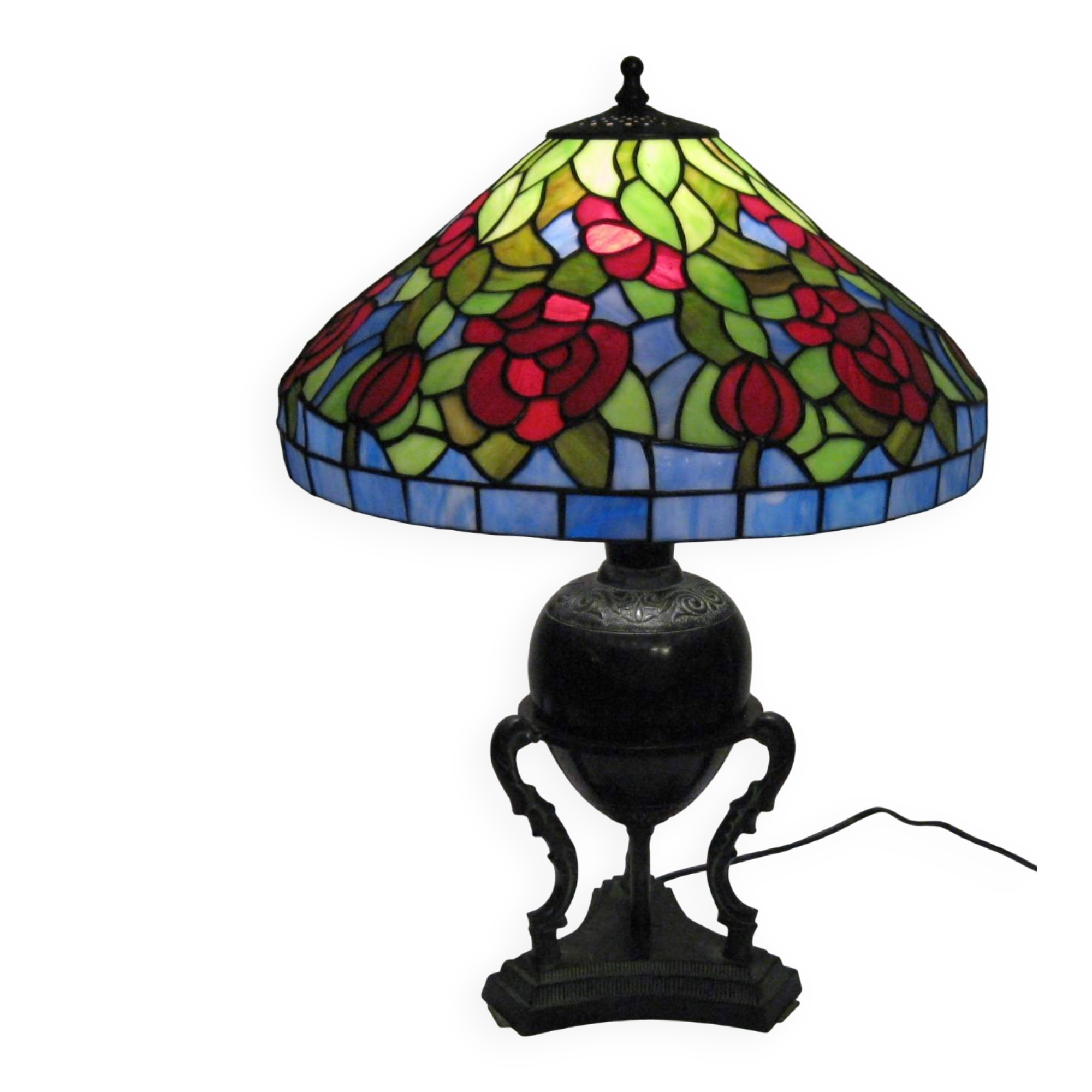 Lampe de table style Tiffany vintage (années 1990)