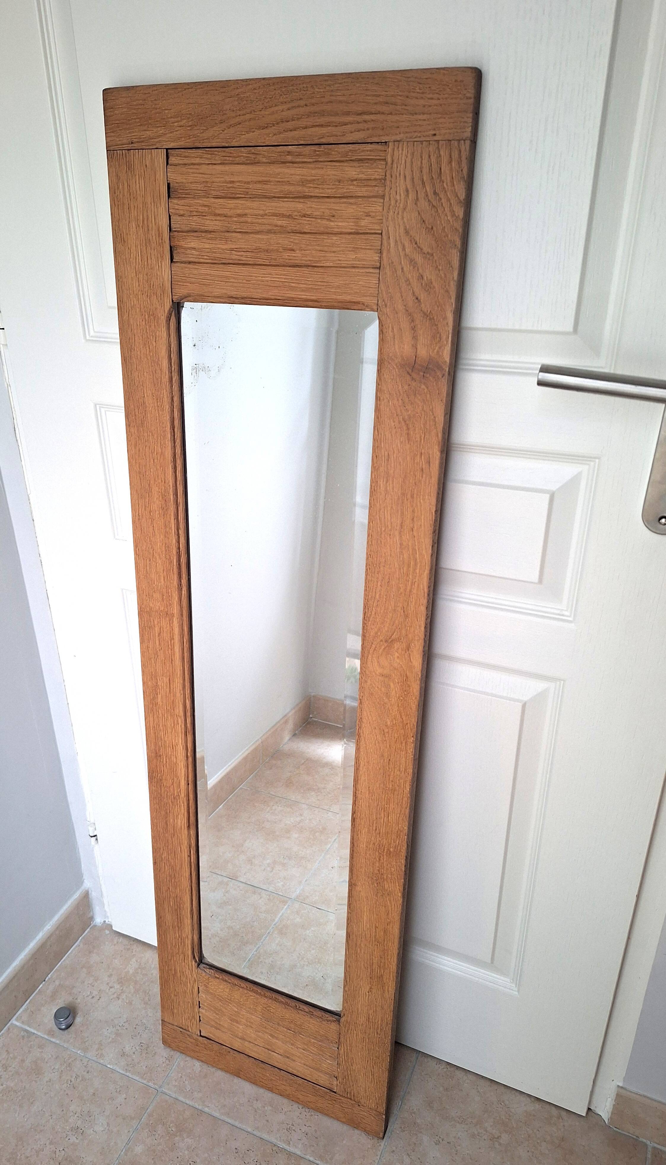 Miroir biseauté ancien bois 130 cm