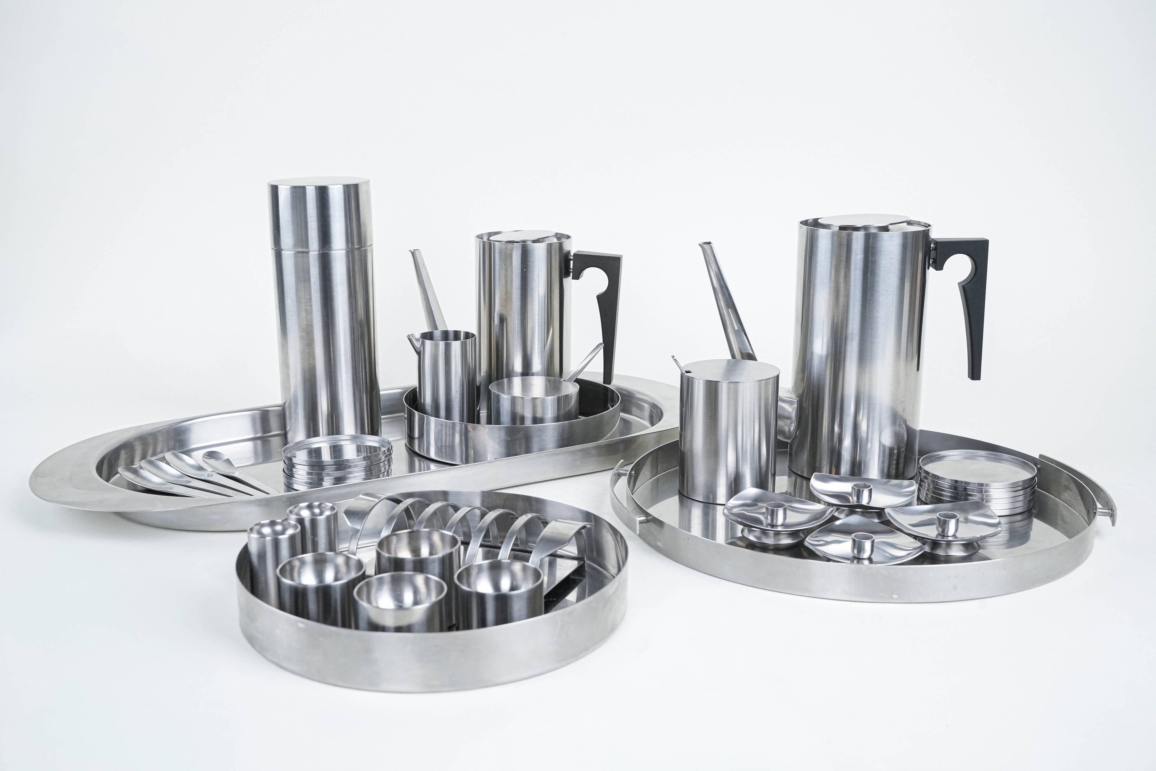 Serving set, Danish design, 1960s, designer: Arne Jacobsen,Stelton