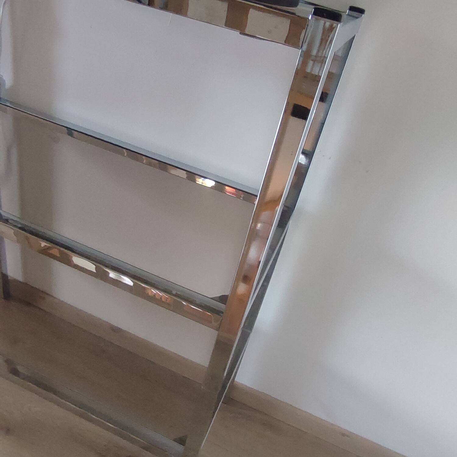 Chrome and smoked glass shelf