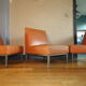 Trio of vintage low chairs