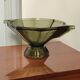 Vintage Art Deco style olive green glass cup