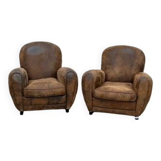 Paire de fauteuils club