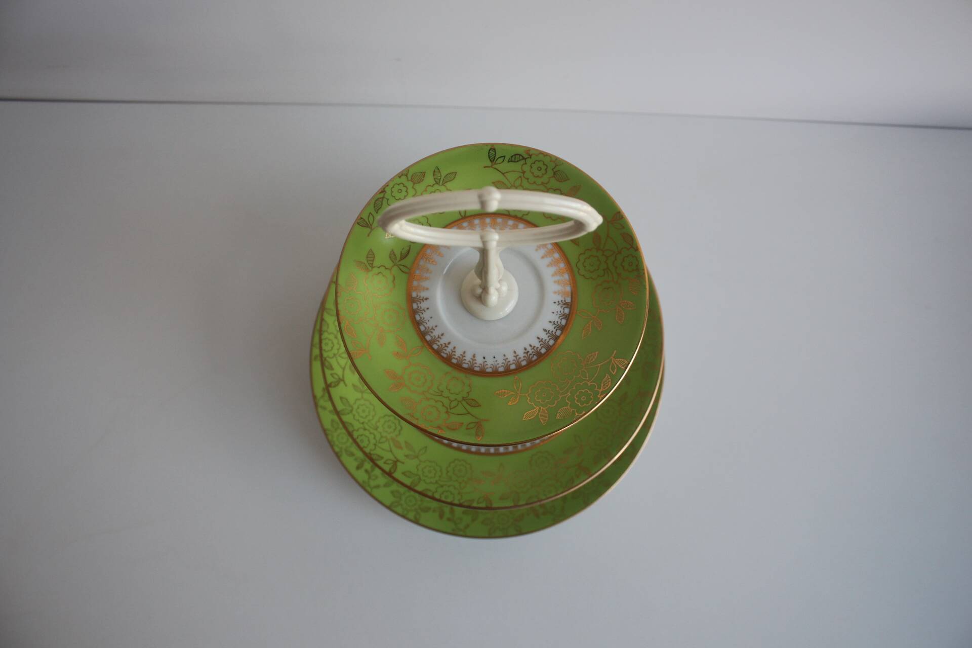 Multi-tiered porcelain tray, Stará Role porcelain, Czechoslovakia, 1950s.