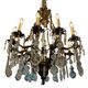 Italian 1940’s Bronze brass and Crystal chandelier