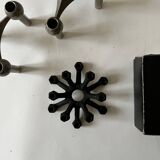 Scandinavian black cast iron candle holder, Danish Jens Quistgaard 1960