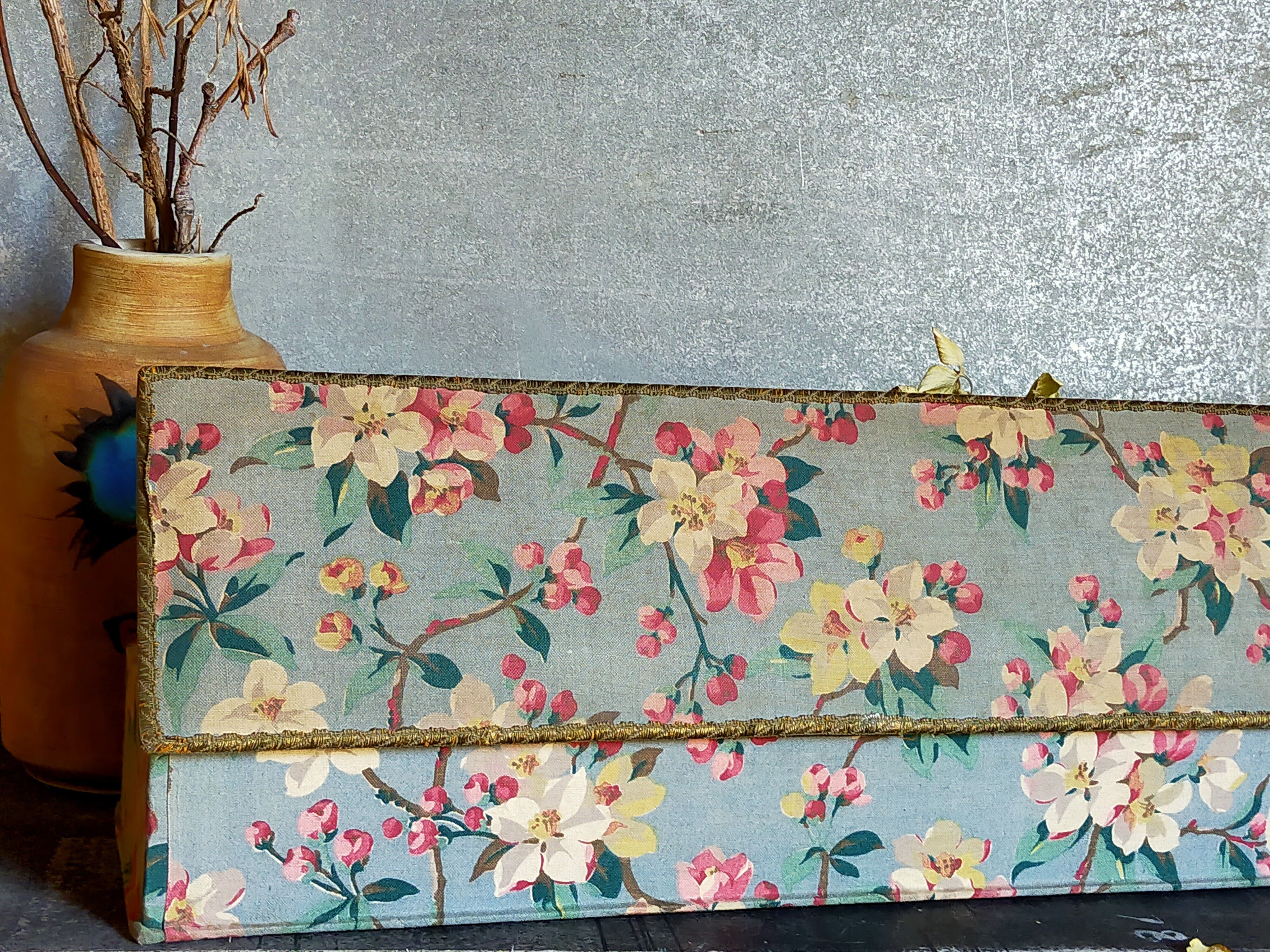 Ancient cherry blossom fabric box 1940