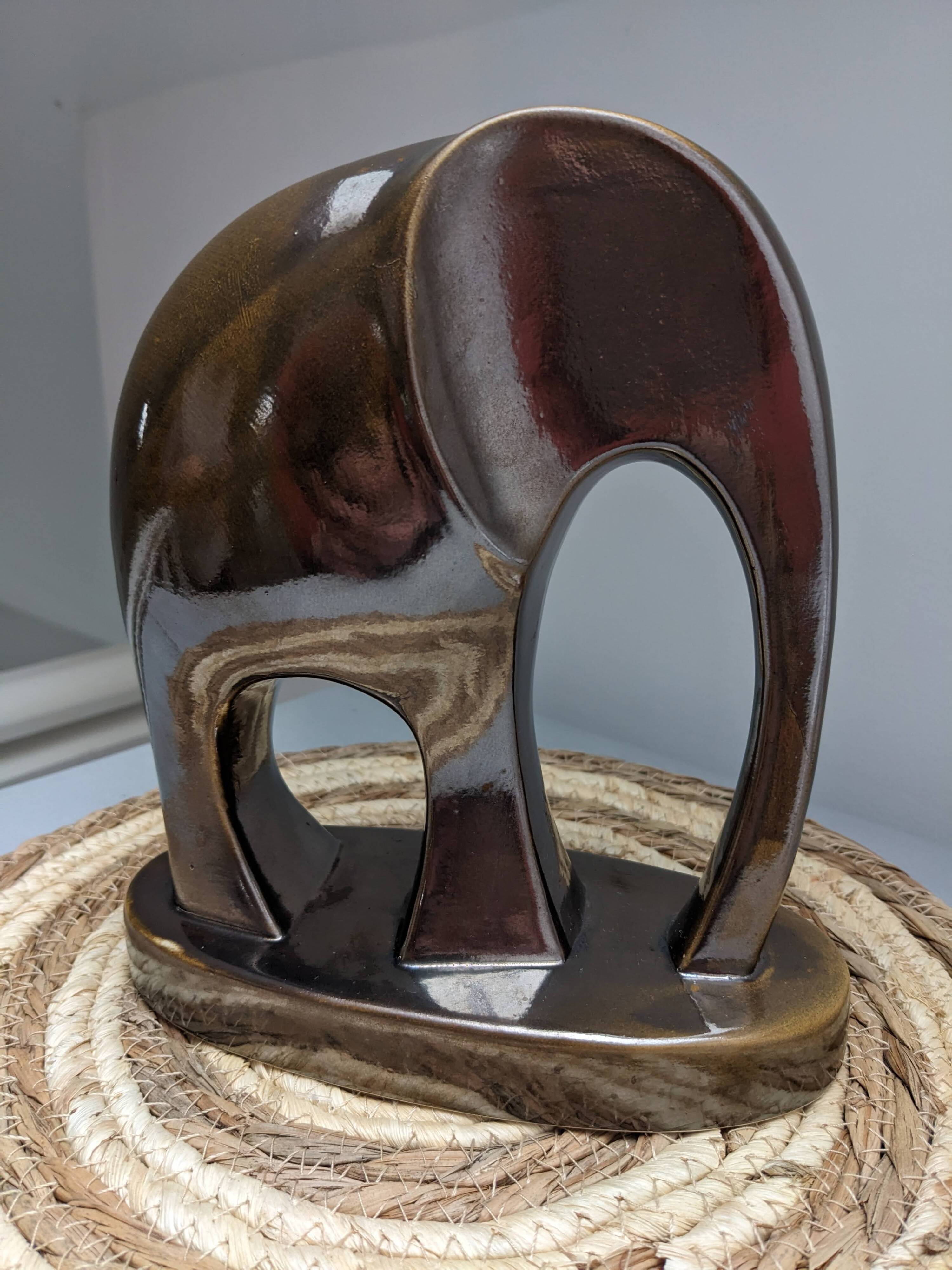 Glazed ceramic elephant