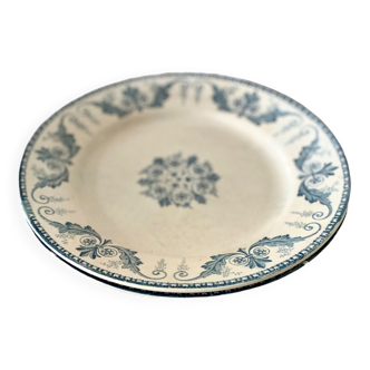 Assiettes anciennes 24 cm terre de fer manufacture Luneville KG modèle Malmaison