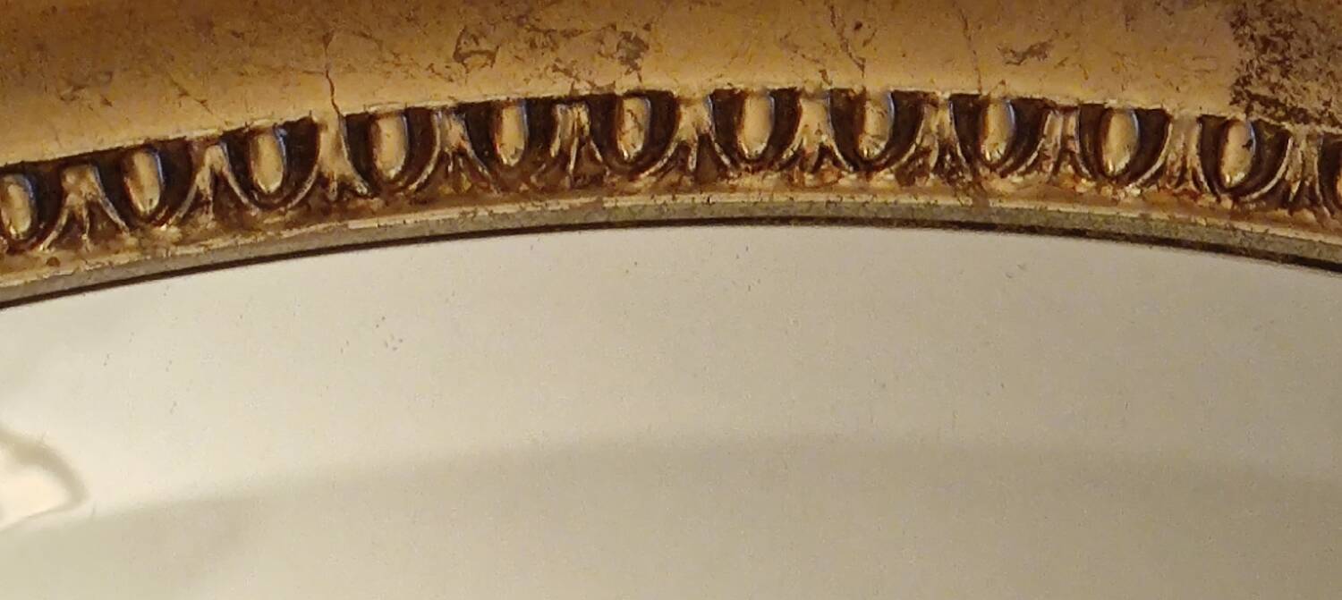 Ancien miroir biseauté stuck doré style Louis XVI