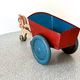 Horse cart and tin cart, old pull toy
