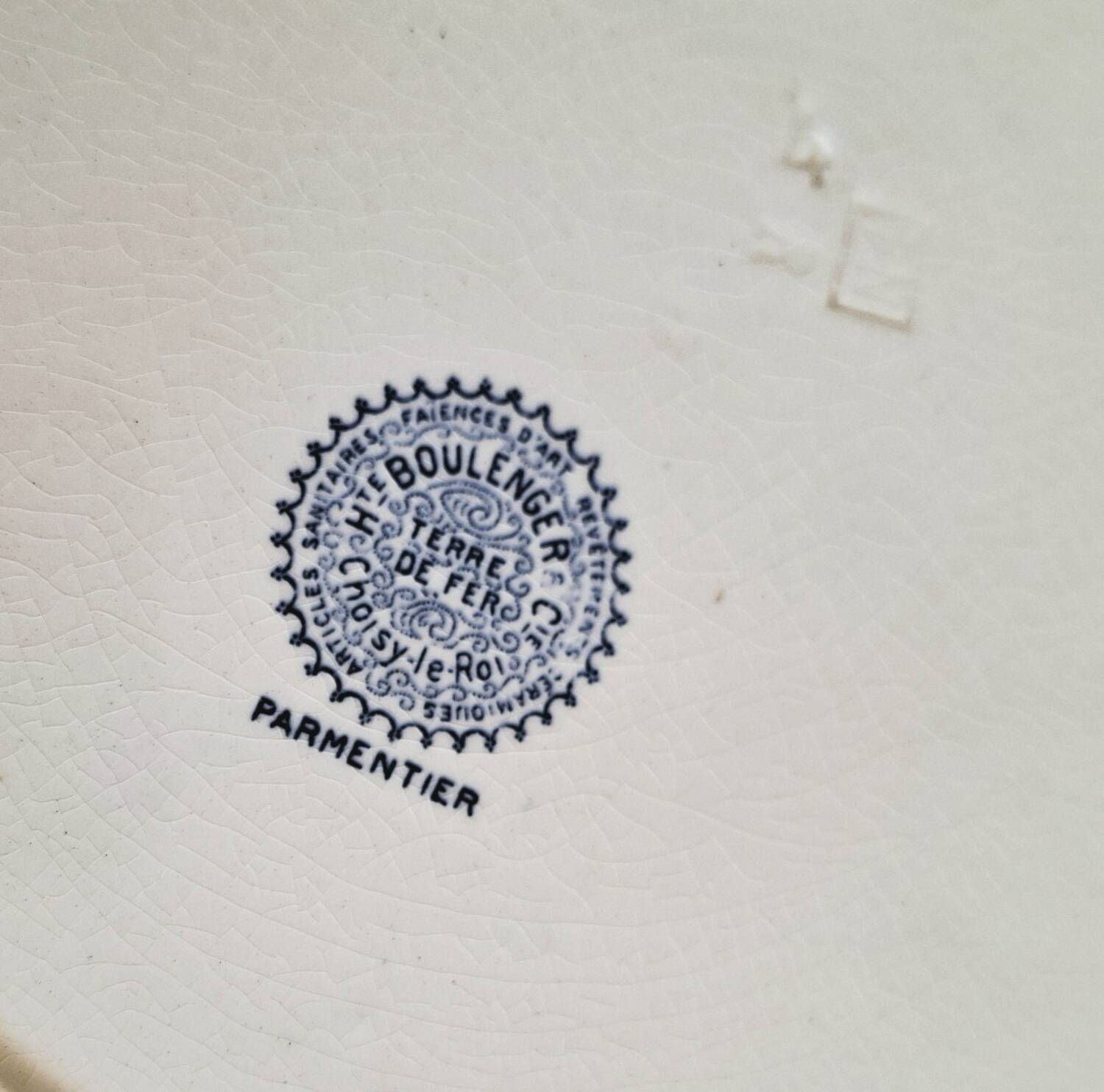 Antique serving dishes in iron earthenware