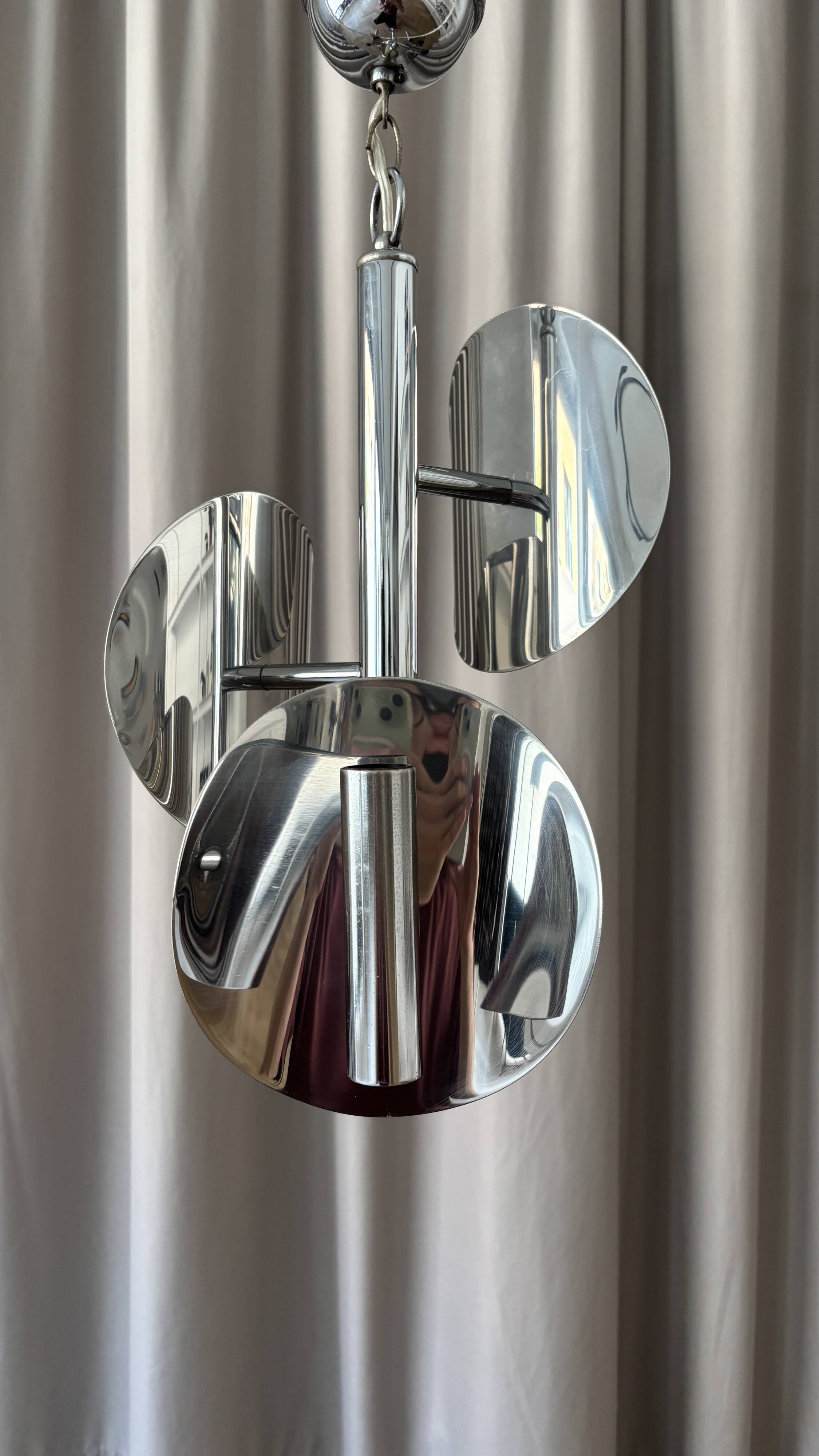 1970s Space Age chrome chandelier – 3 lights