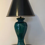 Table lamp in green lacquered porcelain, Italy 70s