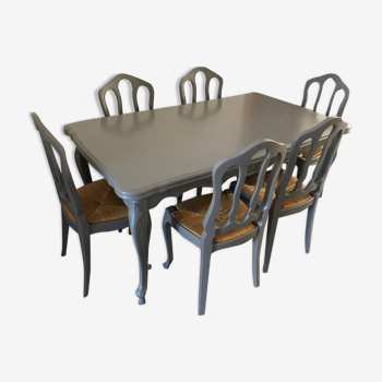 Table et 6 chaises en merisier