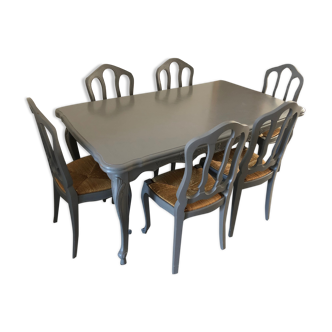 Table et 6 chaises en merisier