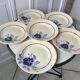 Set of 6 flat plates blue flowers Saint-Amand years 30-40