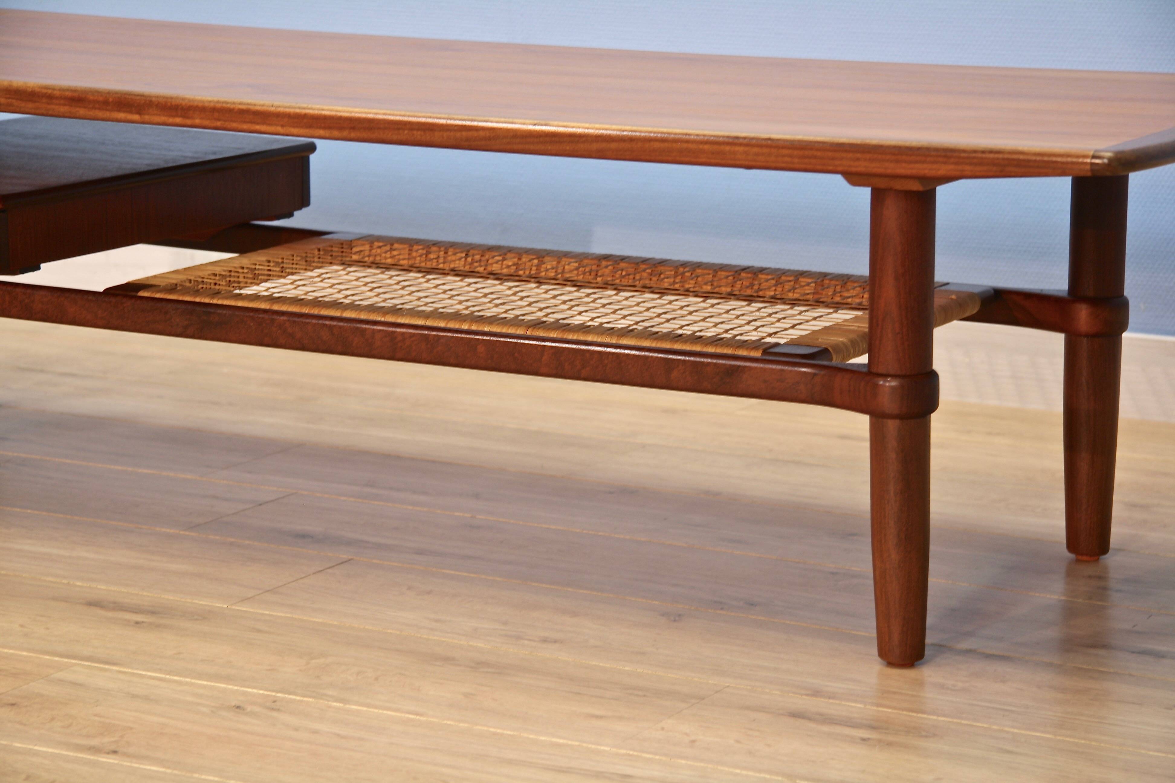 Danish coffee table with drawer in teak, 1960s