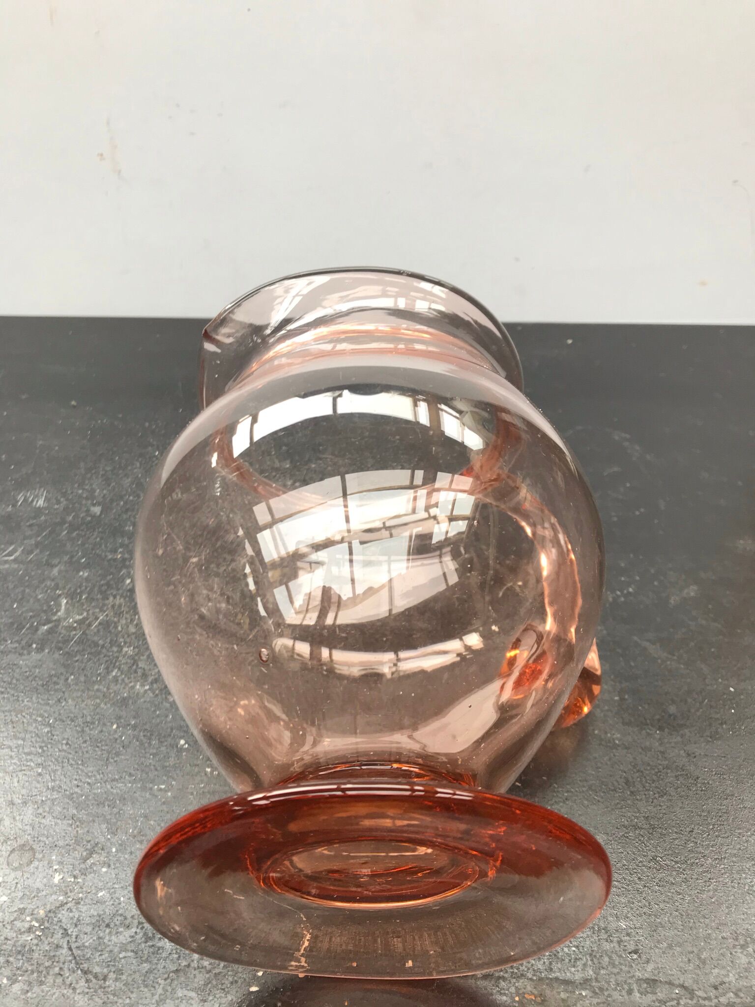 Former pitcher carafe glass bullé rose vintage kitchen