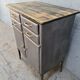 Medical metal furniture two doors four drawers brass handles
