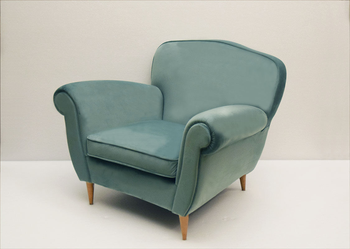 Armchair in velvet 1950s