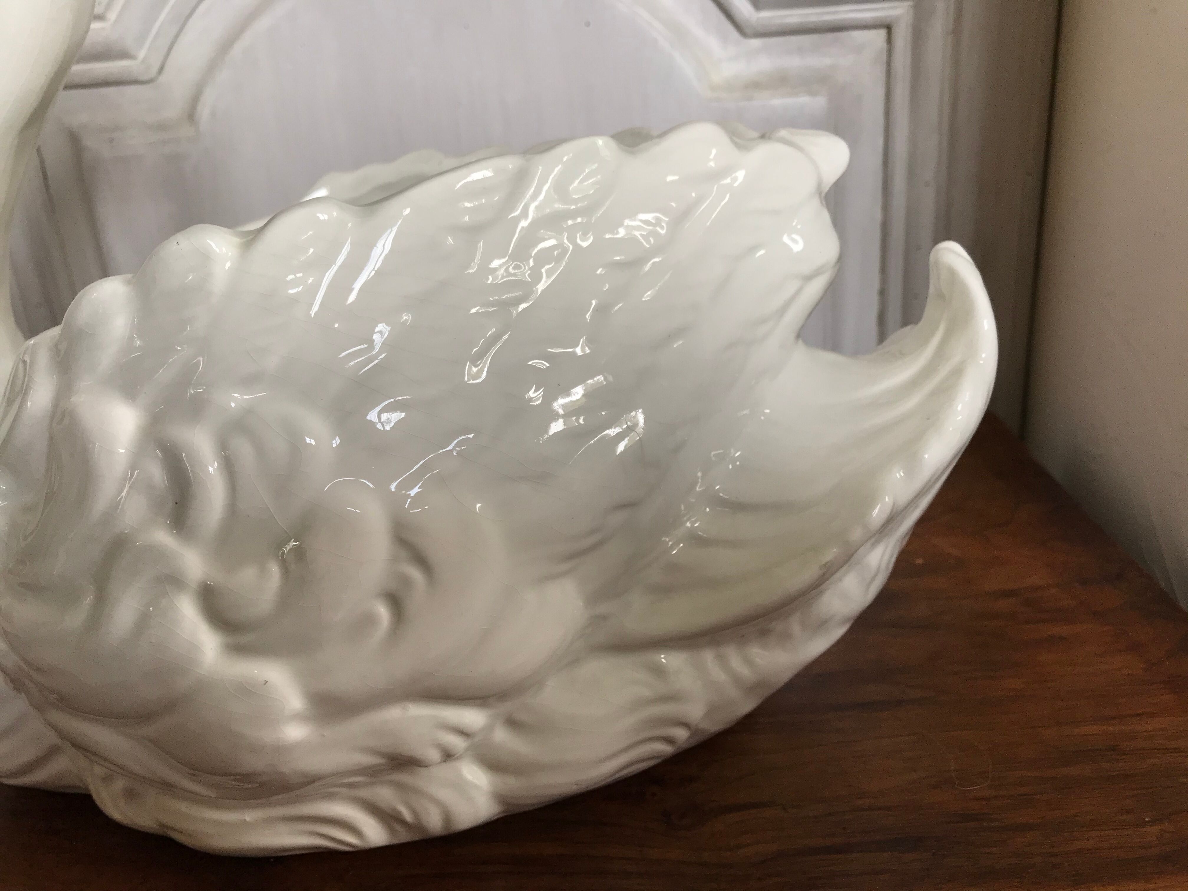 Vintage ceramic swan pot cover