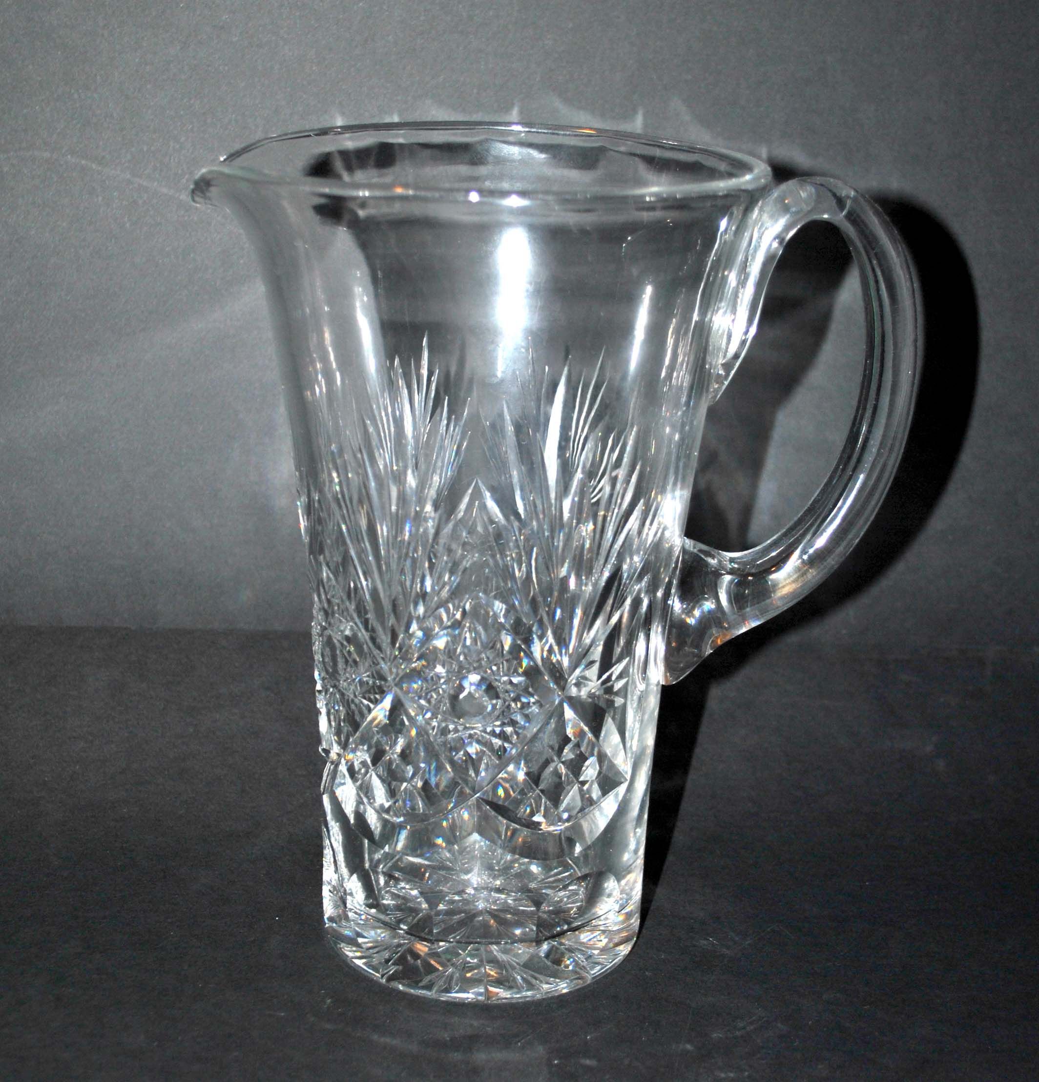 Pitcher in richly cut crystal, 1950