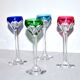4 bristol liqueur glasses in crystal lined color and cut 13.5cm, Saint-louis
