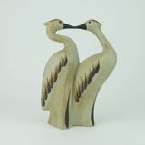 Sgrafo mid century ceramic figurine pair of cranes 1970s model no. 1152