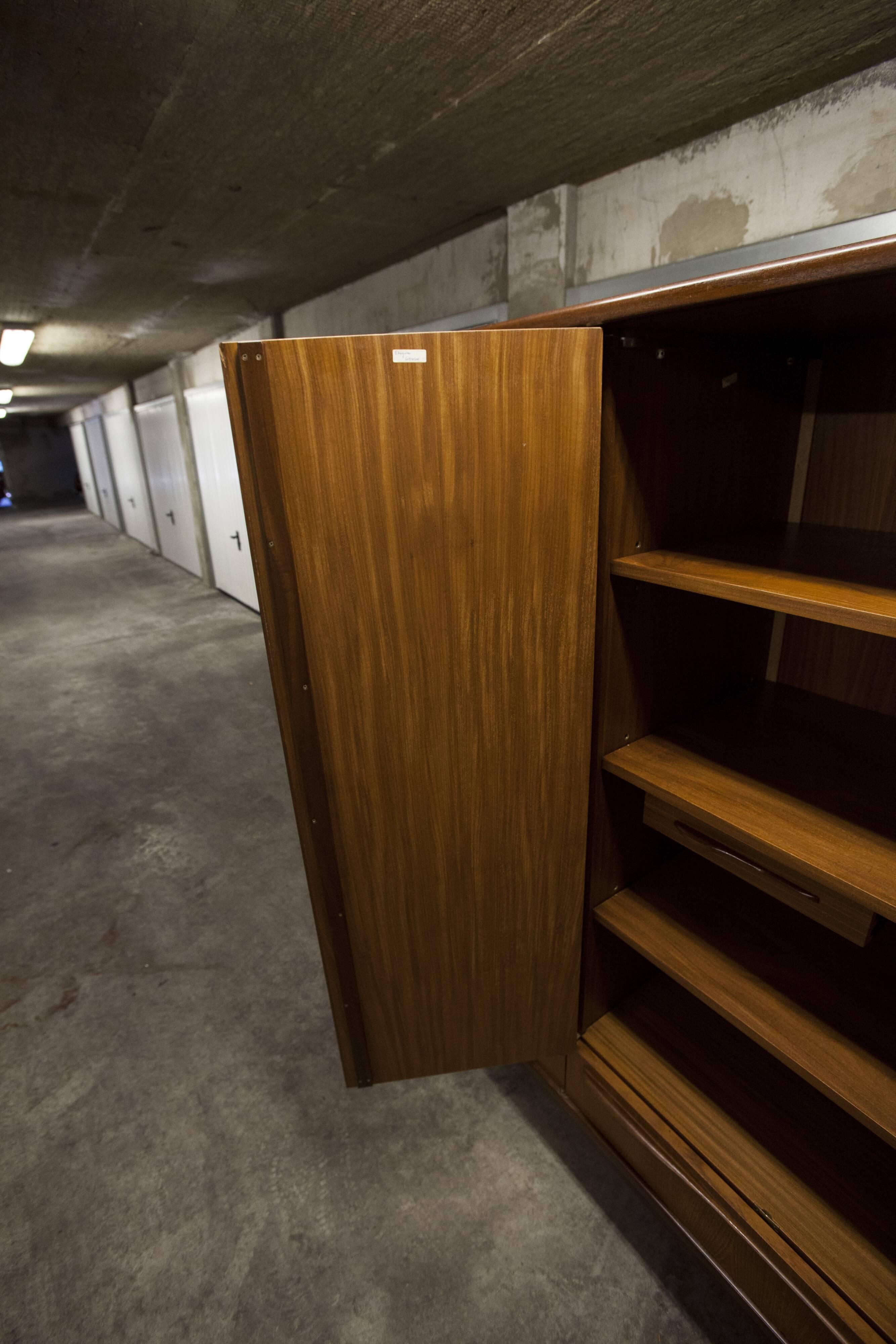 Scandinavian wardrobe 1960 teak 4 doors, 3 drawers, 2keys