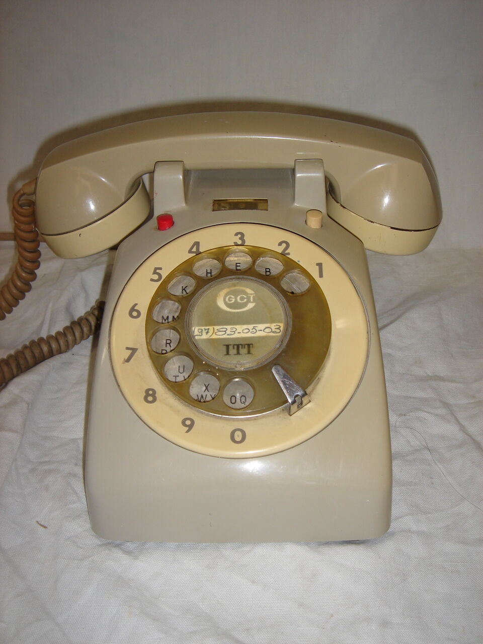 Old itt telephone from the 1960s/1970s with dial