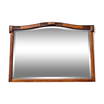 Vintage Oak Wall Mirror Highly Detailed hand Carved