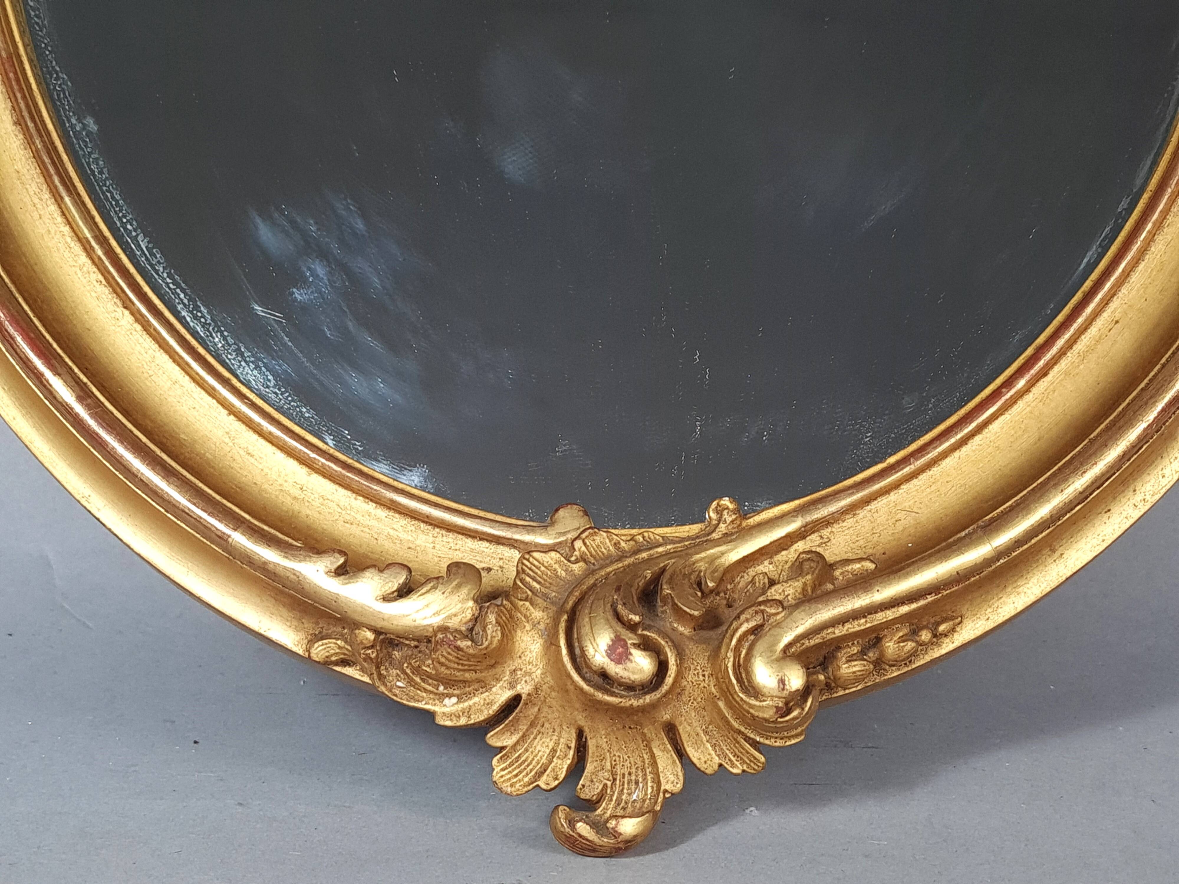 Mirror 55x39 cm rebate 40x30 cm wooden frame fine gold stucco dated 1908 SC414