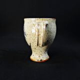 Pichet en grès pyrité à décor de chardons signé Suzanne Dauliach années 70