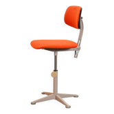 Chaise de bureau industrielle Ahrend De Cirkel avec revêtement en tissu orange, années 1950