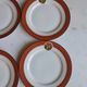 Art Deco dessert plates Henri Delcourt / Boulogne sur Mer / parakeet