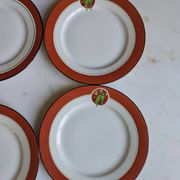 Art Deco dessert plates Henri Delcourt / Boulogne sur Mer / parakeet