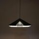 Black plexiglass pendant lamp from the 1980s, mounted on chains, originating from Italy.