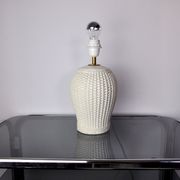 White ceramic "bamboo" lamp, Hollywood Regency, Italy, 1970