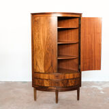 Compact danish corner cabinet in rosewood