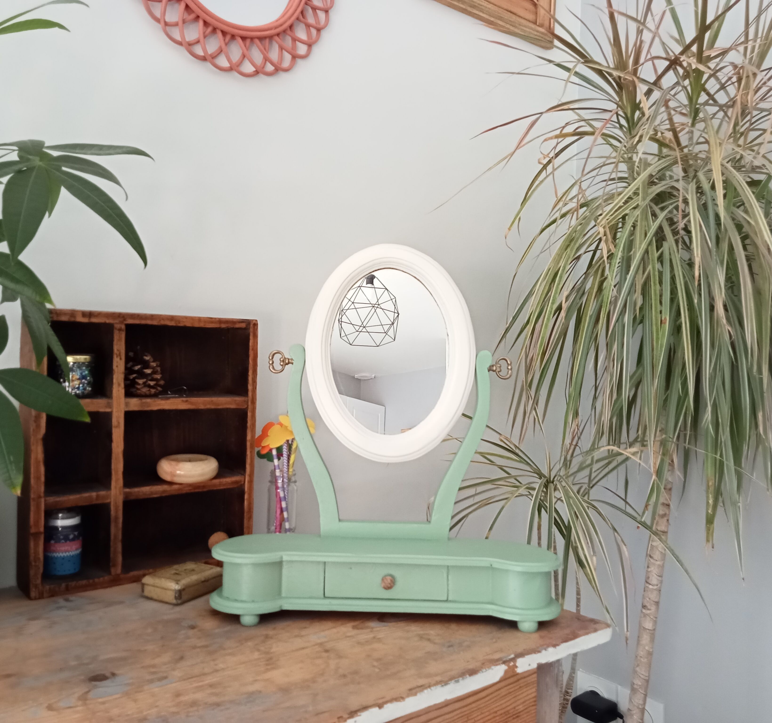 Vintage psyche table mirror 70s/80s